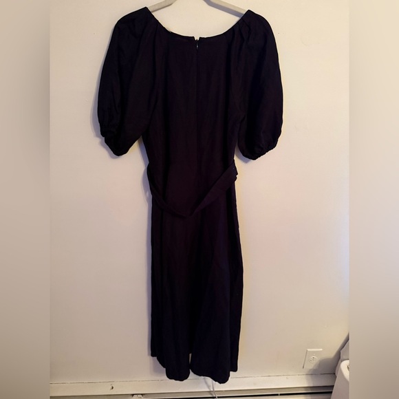 Loft Linen Blend Belted Puff Sleeve Dress - Picture 9 of 10